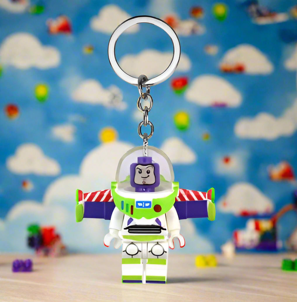 Buzz Lightyear Custom Keychain - Custom Brick Compatible Minifigure for Lego